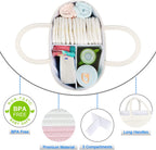 Diaper Caddy Organizer, Rope Woven Storage Baske, Pink | Cotton Rope, Nursery Storage Basket for Car & Changing Table | Holds Diapers, Wipes & Baby Essentials | Durable