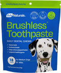Brushless Toothpaste Dog Dental Chews - Medium Breeds (18 Ct) | Vet Formulated Dog Dental Chew with Toothpaste Center - Freshens Breath, Reduces Plaque & Tartar