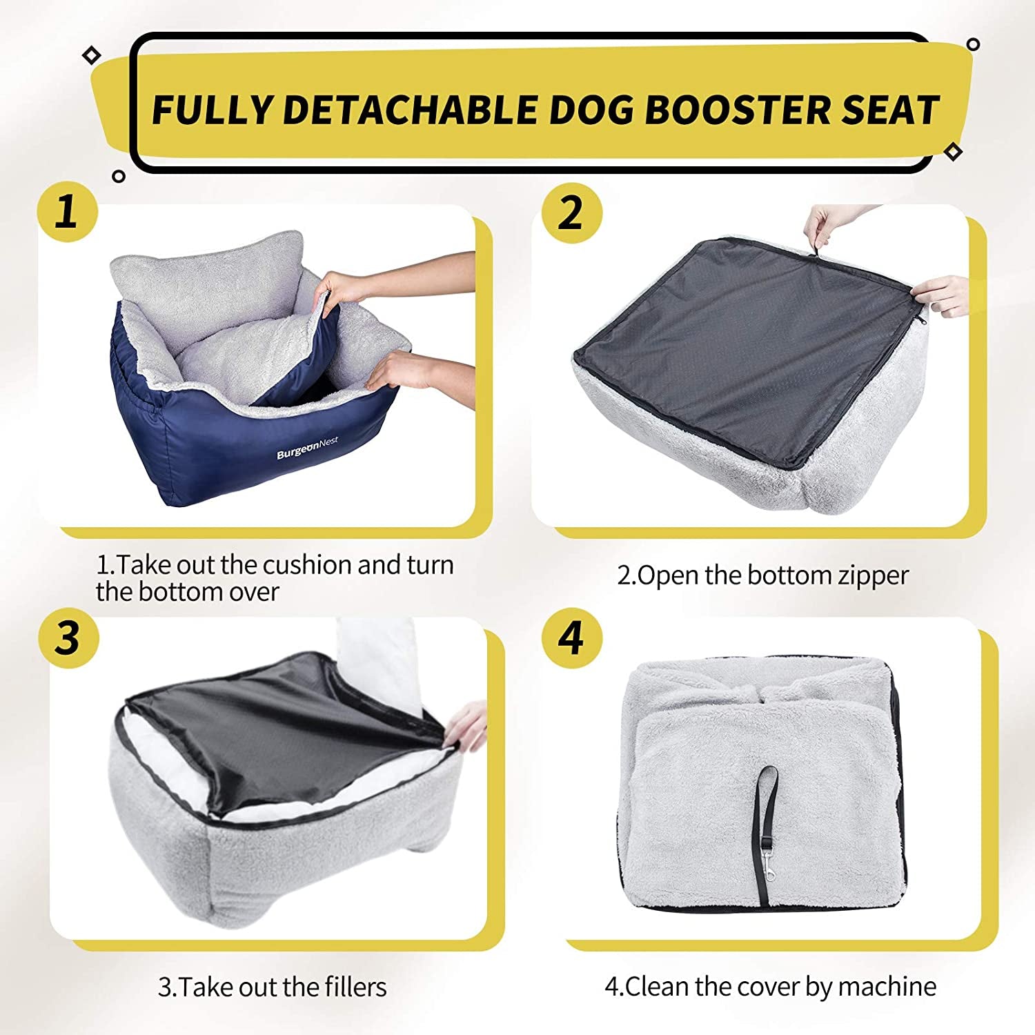 Dog Car Seat for Small Dogs & Cats under 25 Lbs, Blue