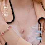 Wish Stone Pendant Necklace with Birthstone Crystal, 18K Rose Gold Plated/Silvertone, 18" + 2"
