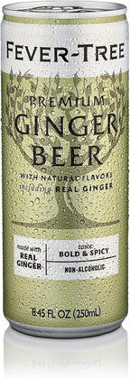 Ginger Beer - Premium Quality Mixer - Refreshing Beverage for Cocktails & Mocktails. Naturally Sourced Ingredients, No Artificial Sweeteners or Colors - 5.1 Fl Oz Cans - Pack of 8