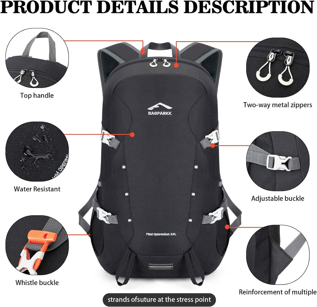 35L Ultra Lightweight Foldable Packable Hiking Backpack | Travel Backpack, Survival Whistle, Water-Resistant, Camping Daypack, Outdoor Sports, 0.88 Pounds, Men & Women