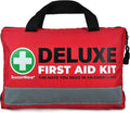380 Pieces Deluxe First Aid Kit Compact Trauma Medical Kits with Assorted Bandages, Instant Cold Pack, Emergency Blanket for Home, Travel, Camping, Vehicle, Emergency Kits(Red)