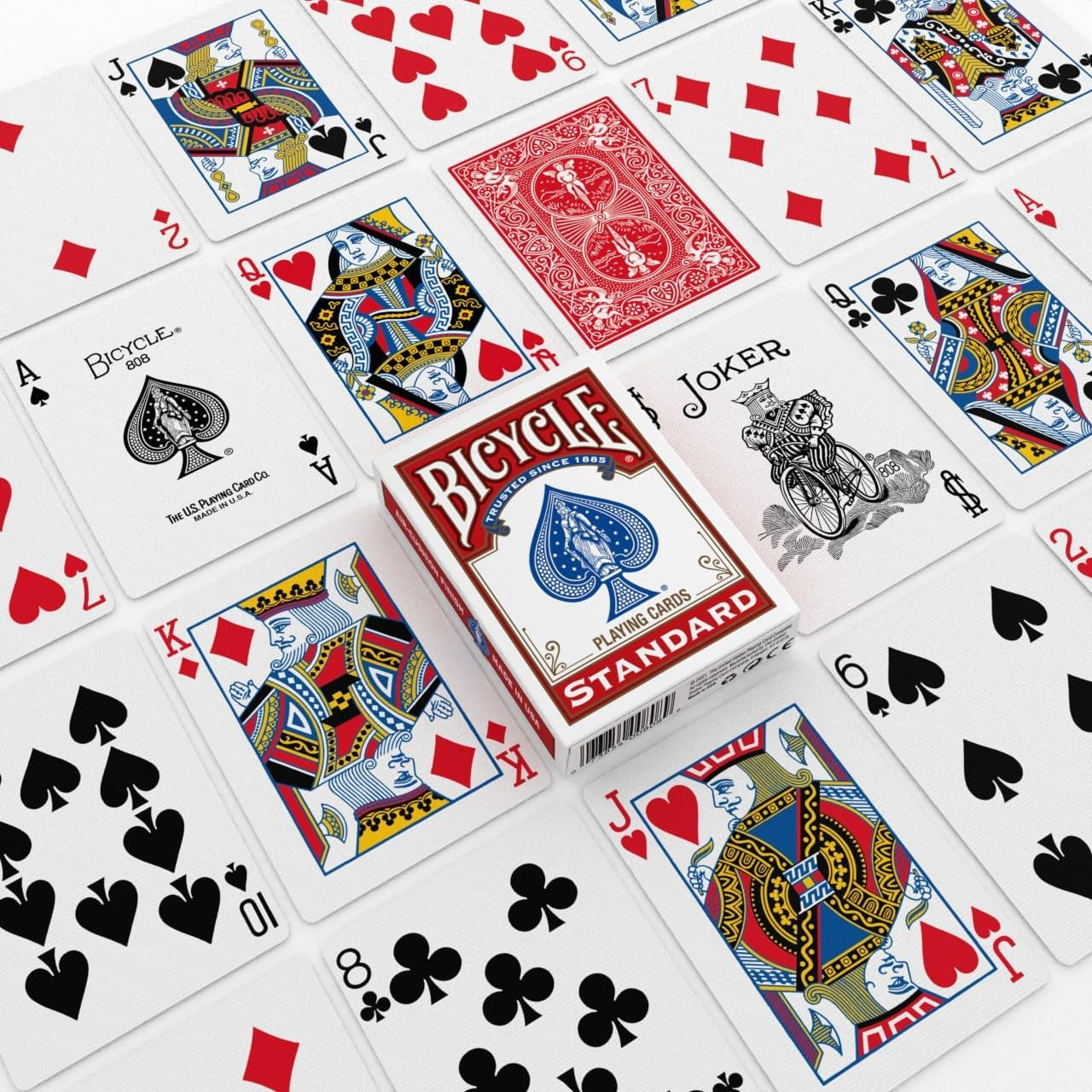 Rider Back Playing Cards 12 Pack Poker Size Standard Index | Air Cushion Finish for Smooth Shuffling, Made in USA, 6 Red and 6 Blue Decks, Ideal for Poker and Blackjack