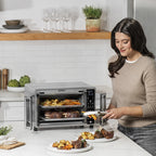 New  1700W 6-Slice Digital Toaster Oven Air Fryer with 19 One-Touch Presets, Stainless Steel
