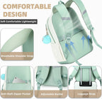 Backpack for Girls 15.6 Inch for School with Lunch Bag Pencil Case | 3PCS Cute Kids Laptop Backpacks Bookbag for Teen Girls Elementary Middle High School Bag College Students Travel Daypack