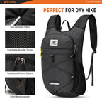 Foldable Hiking Backpack - 10L/15L Small Lightweight Daypack Breathable Travel Backpacks