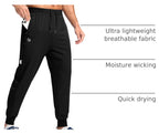 Men'S Joggers with Zipper Pockets Lightweight Athletic Workout Pants Quick Dry Sweatpants for Men Running Hiking