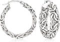 Sterling Silver Byzantine Hoop Earrings