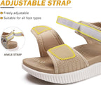Womens Orthopedic Walking Sandals Ladies Recovery Sport Thick Athletic Cushion Outdoor Hiking Water Sandles Adjustable Strap Sandals with Comfortable Plantar Fasciitis Arch Support
