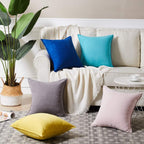 2 Packs Premium Faux Suede Decorative Throw Pillow Covers, Super Soft Square Pillow Case,Solid Cushion Cover for Couch/Sofa/Bedroom (18" X 18", Set of 2, Blue)