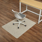 Chair Mat for Hardwood Floor, 36" X 48" Heavy Duty Office Chair Mat for Rolling Chairs, anti Slip, Non-Curve, Floor Protector for Home Office, Ivory Linen Weave