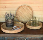 Homart 5219-0 Cayman Large Tray, 13.50-Inch Diameter, Natural, Rattan