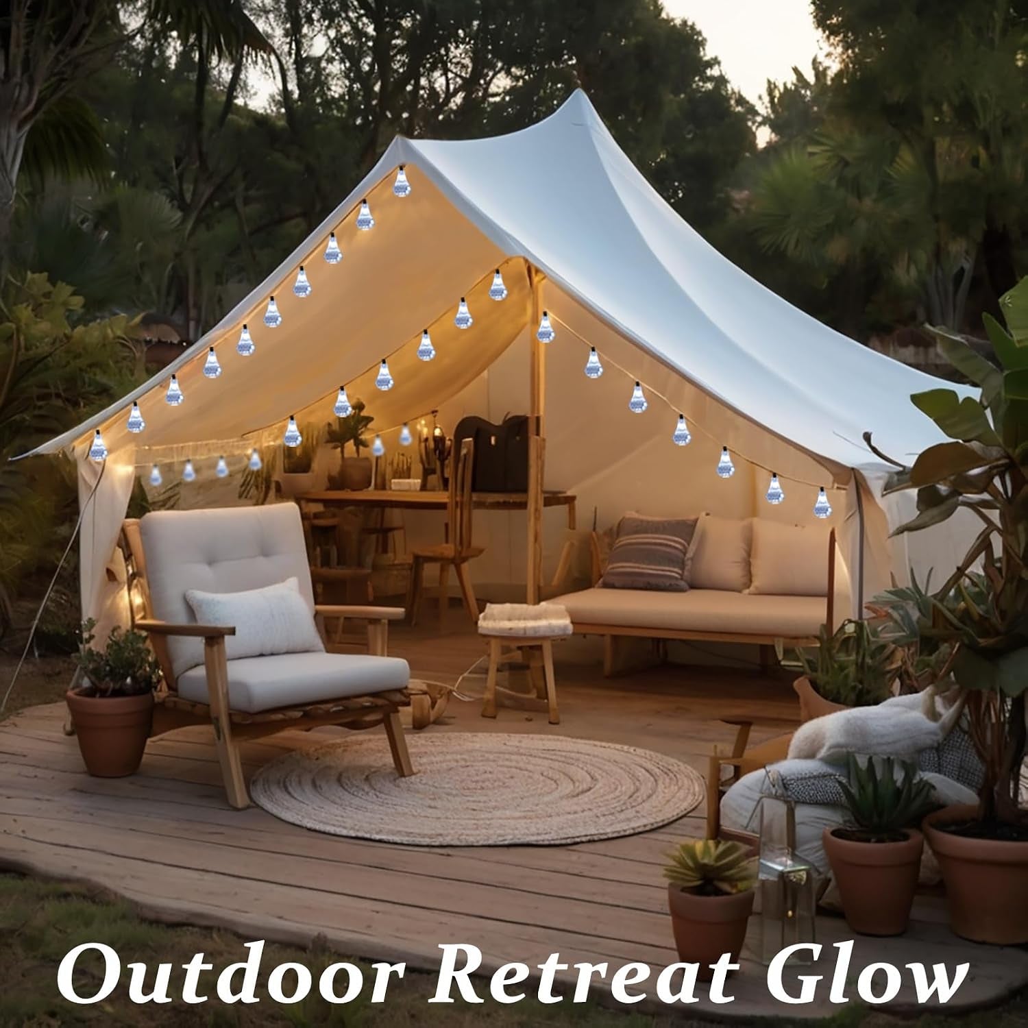 Solar String Lights Outdoor, 30.62FT 50 LED Solar Powered Diamond Ball Lights Waterproof for Outside, Solar Twinkle Lights for Yard, Patio, Garden, Wedding, Party, Camping, Cool White, 2 Modes