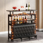 Home Bar Unit with Storage Shelves Bar Cabinet