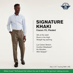 Men'S Classic Fit Signature Lux Cotton Stretch Pants-Pleated (Regular and Big & Tall)