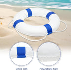 Pool Life Ring Buoy Life Preserver Ring with Lifesaving Rope Reflective Tape Yard Wall Decoration 10.6"/19.68"