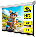 Projector Screen Pull down 100 Inch 16:9 HD, Manual Projection Screen Home Theater, Portable Indoor Outdoor Retractable Movie Screen Ceiling Wall Mount