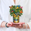 Pop up Cards, Mini Buttercups & Butterflies, 6 Inch Life Sized Forever Flower Bouquet 3D Popup Greeting Card, Birthday Cards, Thank You Card, Blank Notecard & Envelope