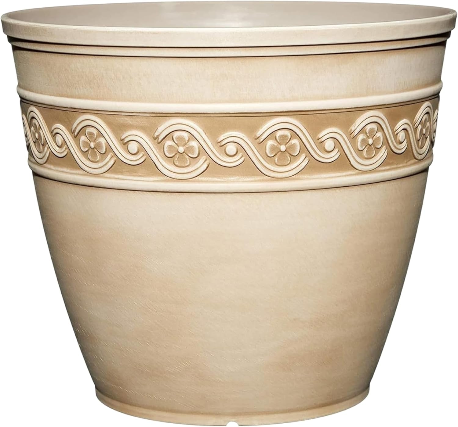 Classic Home and Garden by Growscape Corinthian Planter Pot(10" Desert Tan) | Classic Resin Plant Pots, Lightweight Indoor Outdoor Planter, Weather-Resistant, Great for Patio, Home & Garden Decor Accent