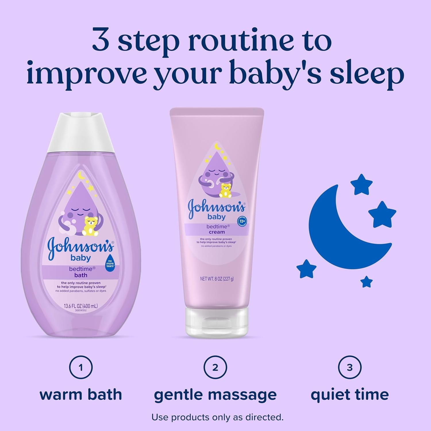 Johnson'S Baby Bedtime Cream with Soothing Naturalcalm Aromas, Baby Cream with Calming Aromas, Soothing and Relaxing Scent, No Added Parabens & Dyes, 8 Oz