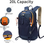 Small Hiking Backpack, 20L Lightweight Travel Backpacks for Men Women, Water Resistant Outdoor Day Pack, Ultralight Camping Daypack Backpacks, Durable Hiking Backpack Fit for Camping.(With Rain-Cover)