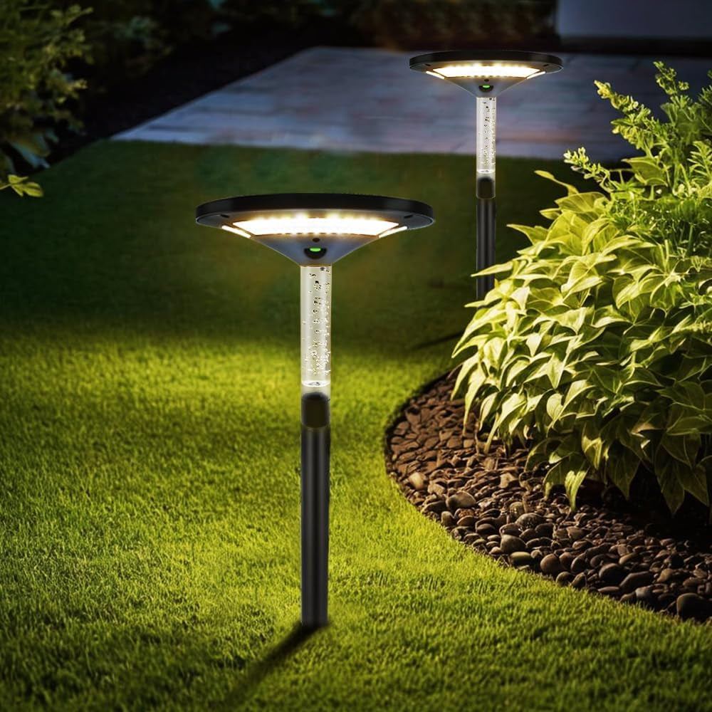 LED Garden Solar Pathway Lights，Outdoor Motion Sensor Landscape Lights for Garden Lighting, IP65 Waterproof Solar Spotlight for Yard