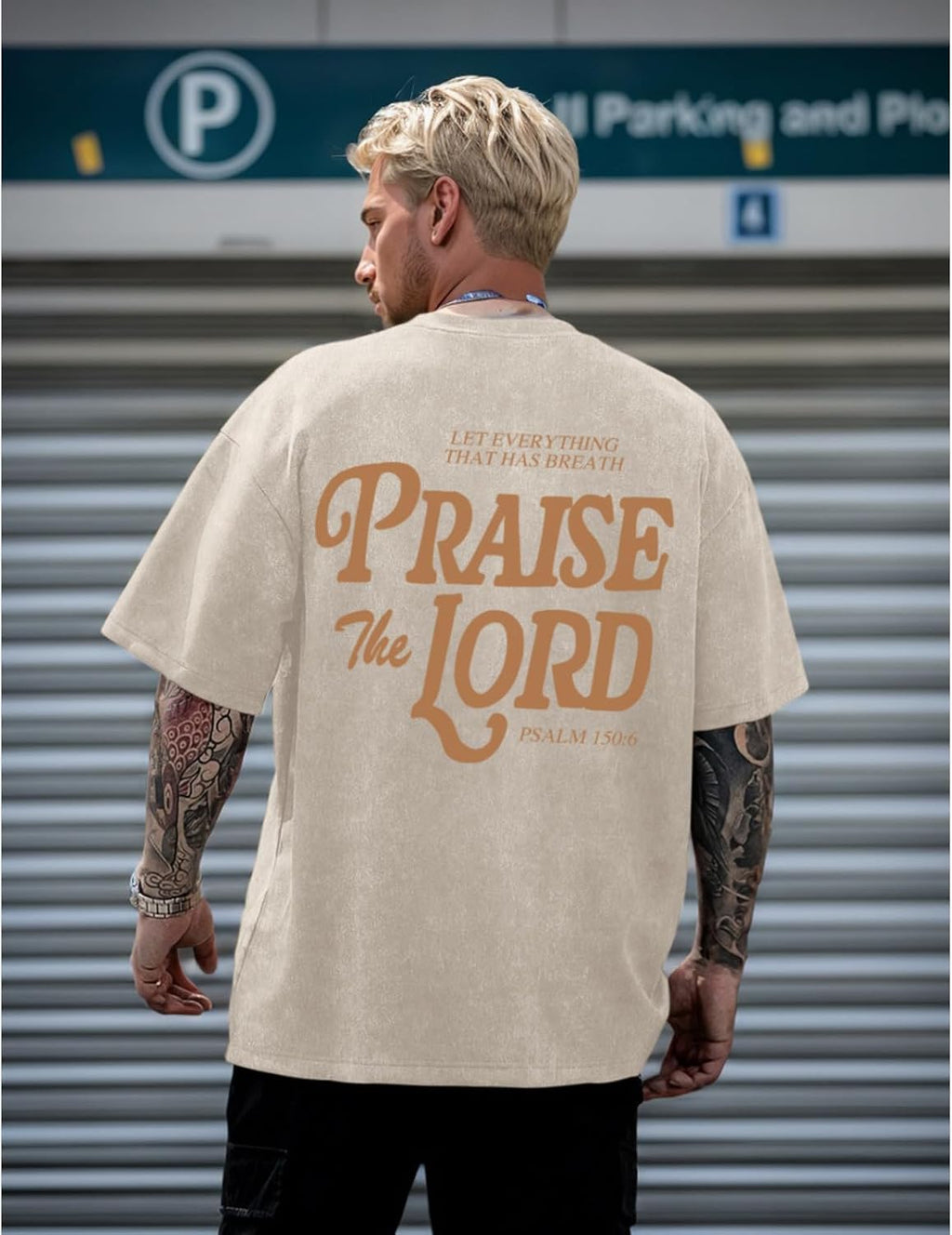 Christian Jesus Shirts for Men Religious Praise the Lord Bible Verse Shirt Oversized Graphic Tees Acid Wash Tshirt