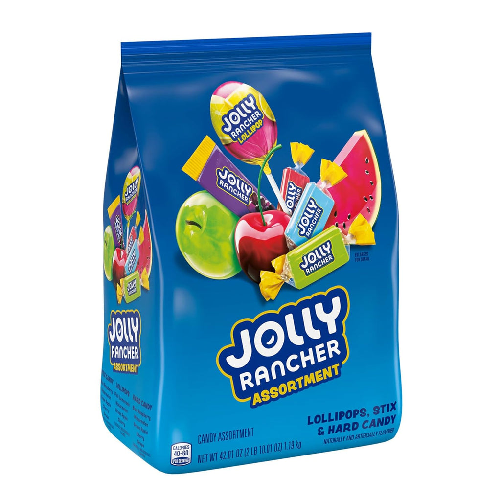 Assorted Fruit Flavored Candy Bulk Bag, 42.01 Oz | Large Bag of Individually Wrapped Hard Candy Lollipops and Sticks, Fruit Flavors for Parties, Work, and Snacks.