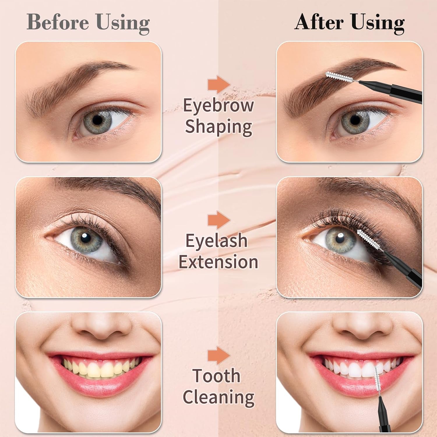 120Pcs Micro Eyebrow Brush with Cap - Eyebrow Tinting, Lash Filler, Brow Lifting Brush - Professional Makeup Kit for Eyebrow Lamination, Beauty Salon & Home Beauty Care