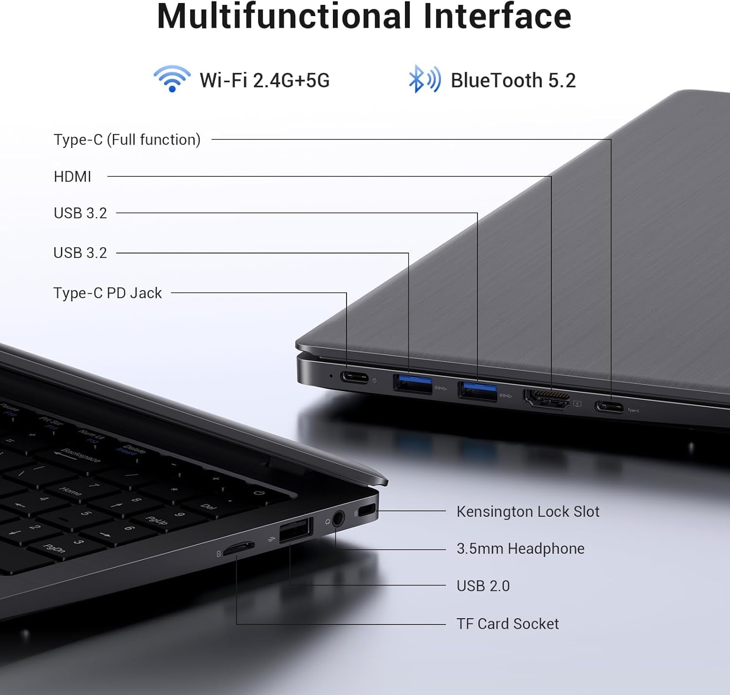 Laptop Computer, Pentium Gold up to 3.4Ghz (Beats Pentium, Celeron), Type-C PD, HDMI, USB 3.2, TF Card Slot, 14" FHD IPS, 8GB RAM, 128GB SSD, up to 2TB, Laptop for Student, Business, Office