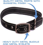 MAX Reflective Metal Buckle Dog Collar - We Donate a Collar to a Dog Rescue for Every Collar Sold (Large, Black)