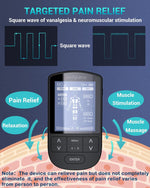 TENS Unit Muscle Stimulator for Pain Relief Therapy, TENS Machine with 24 Modes and DIY, Dual Channel EMS Unit, Pulse Muscle Massager for Back, Shoulder, Sciatica, Knee, 10 Electrode Pads