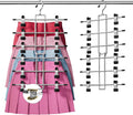 Skirt Pants Hangers with Clips Space Saving Hanging Closet Organizer 6 Tiers Hanger with 360° Swivel Hook, Finger-Safe Design- College Dorm Room Apartment Essentials 1-Pack