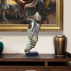 Abstract Statues Silence Is Gold Decorative Objects (Silver) | Modern and Simple Resin Figurine,Desk Decoration for Office Home Piano Decor