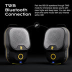 Wearable Bluetooth V5.3 Speaker, 30H Working Time Clip-On Wireless Jobsite Water-Resistant TWS Portable Speaker, IPX7 Waterproof, Built-In ENC Mic for Hands-Free Music/Calls