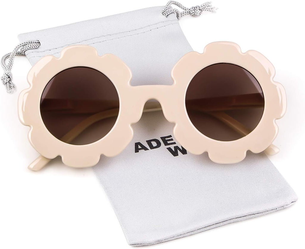Sunglasses for Kids round Flower Cute Glasses UV 400 Protection Children Girl Boy Gifts