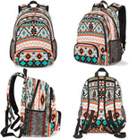Aztec Print School Backpacks for Girls Boys Teens Students - Stylish College Schoolbag Book Bag - Water Resistant Travel Backpacks for Women Men