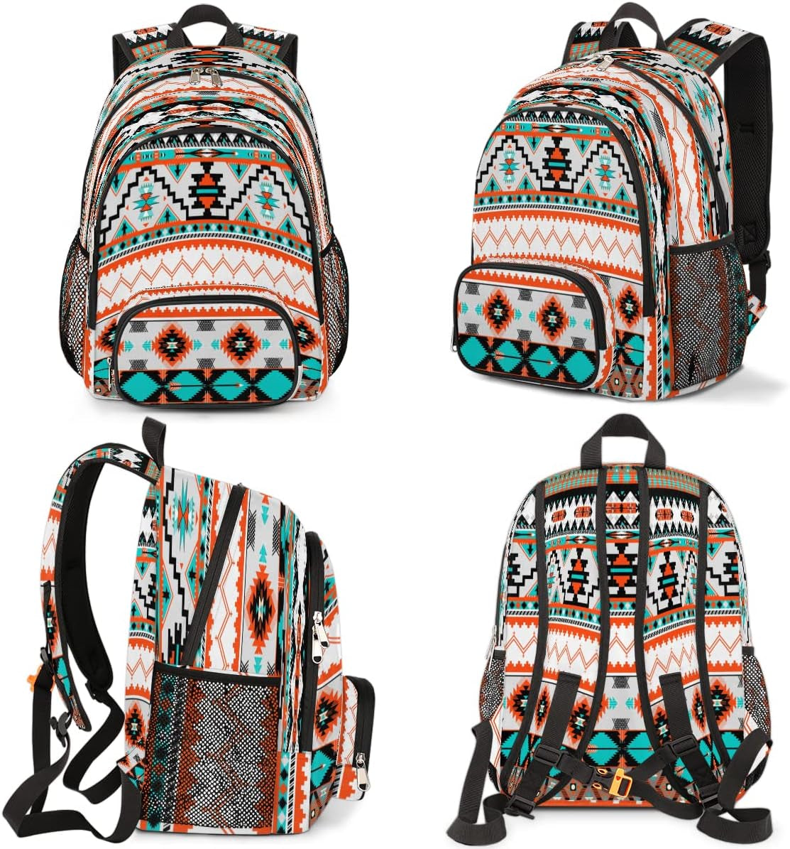 Aztec Print School Backpacks for Girls Boys Teens Students - Stylish College Schoolbag Book Bag - Water Resistant Travel Backpacks for Women Men