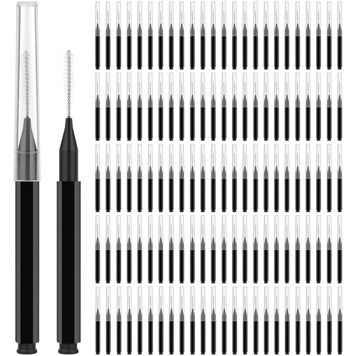 120Pcs Micro Eyebrow Brush with Cap - Eyebrow Tinting, Lash Filler, Brow Lifting Brush - Professional Makeup Kit for Eyebrow Lamination, Beauty Salon & Home Beauty Care