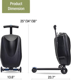 20" Scooter Suitcase for Kids, 2-In-1 Ride on Luggage with Wheels for Boys & Girls Ages 4-15, Foldable Hardshell Carry on Lightweight Travel Suitcase for Airplane