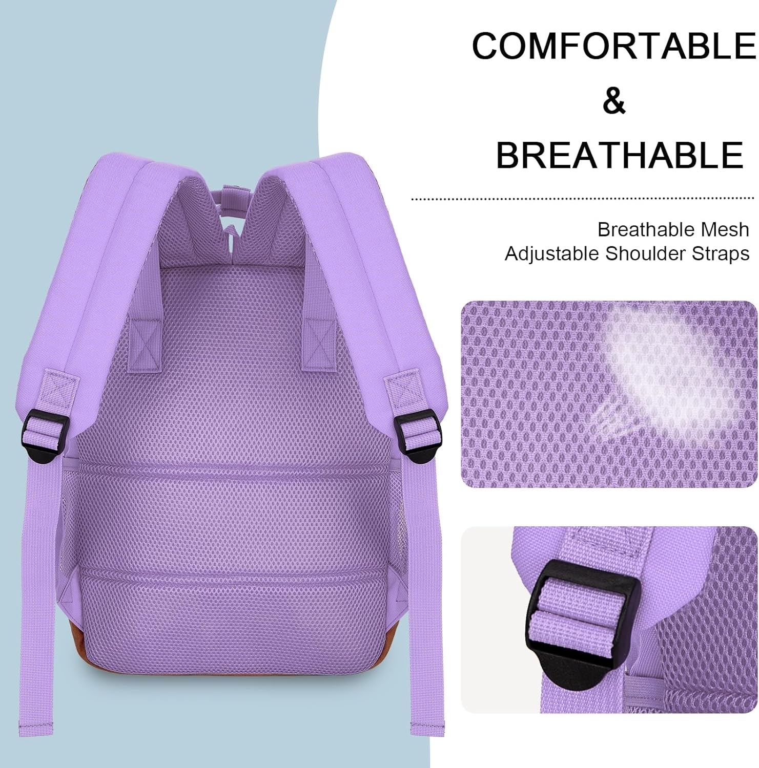 Small Carry on Travel Backpack with USB Charging Port, Lightweight Water Resistant Mini Carry-On Backpack for Men Women, Compact Personal Everyday Backpack,Purple