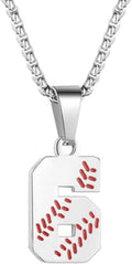 Inspiration Baseball Jersey Number Necklace Stainless Steel Charms Number Pendant for Men Women