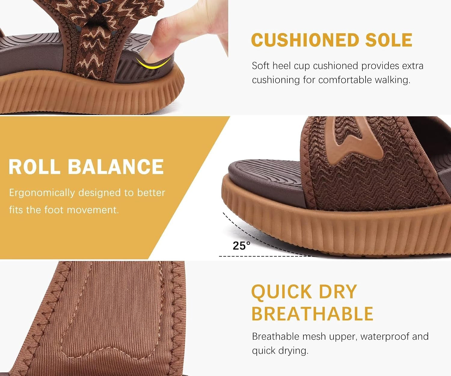 Womens Orthopedic Walking Sandals Ladies Recovery Sport Thick Athletic Cushion Outdoor Hiking Water Sandles Adjustable Strap Sandals with Comfortable Plantar Fasciitis Arch Support