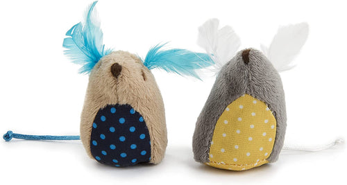 (2 Count) Mouse Mates Plush Catnip Cat Toys - Brown/Gray, 2 Count
