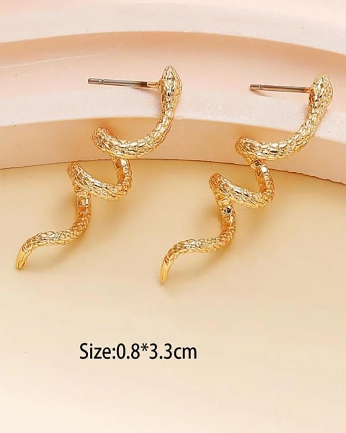 Gold Snake Earrings for Women Dainty Gold Snake Stud Earrings Trendy Serpent Animal Ear-Rings Medusa Costume Jewelry Accessories