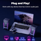 Computer Speakers, Gaming PC Speakers with Enhanced Bass and Volume Control, Stereo 2.0 USB Powered 3.5Mm Aux Multimedia Speakers for Laptop/Desktop/Tablets/Phone