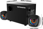 Computer Speakers, PC Speakers with Subwoofer, 2.1 Gaming Speakers for Desktop PC, USB Powered Wired 3.5Mm Aux for Monitor, Laptop, Desk
