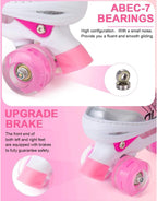 Adjustable Roller Skates for Girls and Women, All 8 Wheels of Girl'S Skates Shine, Safe and Fun Illuminating for Kids