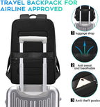 Business Smart Backpack Waterproof Fit 15.6 Inch Laptop Backpack with USB Charging Port,Travel Durable Backpack, Black（No Usb）, L, Travel Backpacks